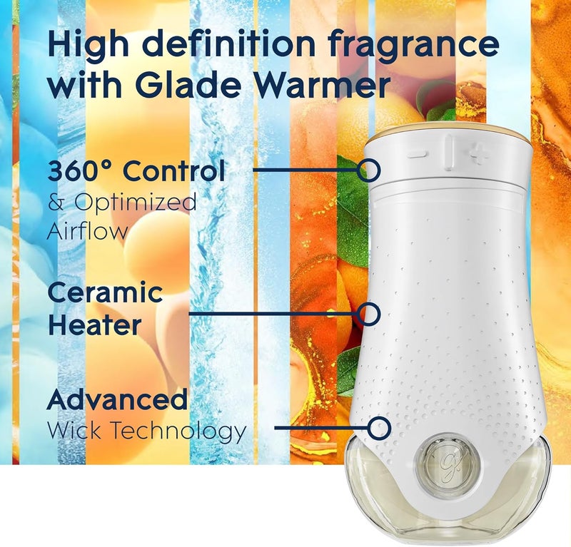 Glade PlugIns Refills Air Freshener Starter Kit, Scented Oil for Home and Bathroom, Coastal Sunshine Citrus, 0.67 Fl Oz, 1 Warmer + 1 Refill (Pack of 2) - Image 5